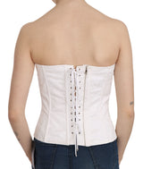 Dolce & Gabbana Elegant White Strapless Corset Top