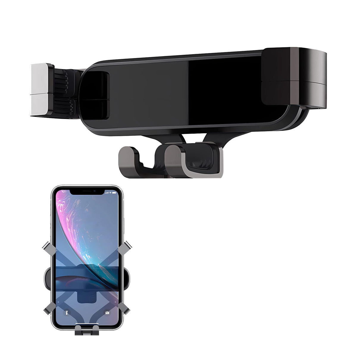 povtii Car Phone Mount 360° Rotatable Automotive Phone Holder with Vent Clip Hand Free Air Vent Phone Auto Mount fits for Most Cell Phones Universal Interior Car Accessories (Gray)