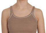 PINK MEMORIES Chic Brown Sleeveless Spaghetti Strap Top