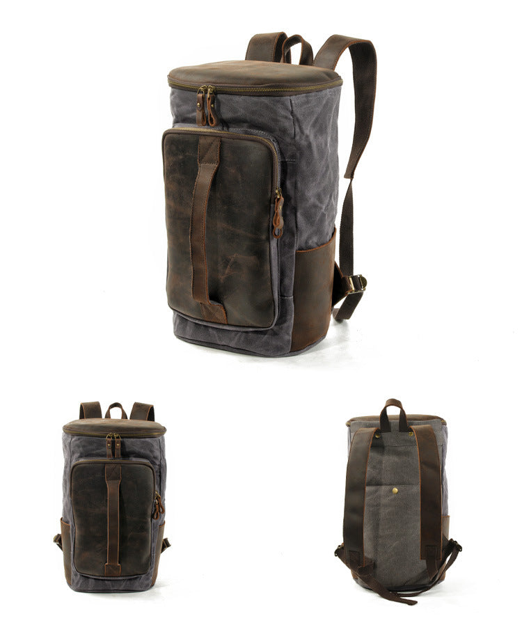 Outdoor Men's Waxed Canvas Backpack for Travel