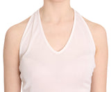 GF Ferre Elegant White Halter Casual Tank Top