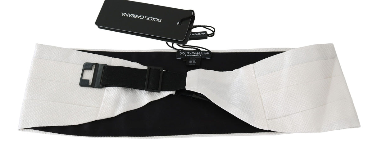 Dolce & Gabbana Elegant White Silk Cummerbund