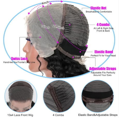 Deep Wave Front Lace Human Hair Wig