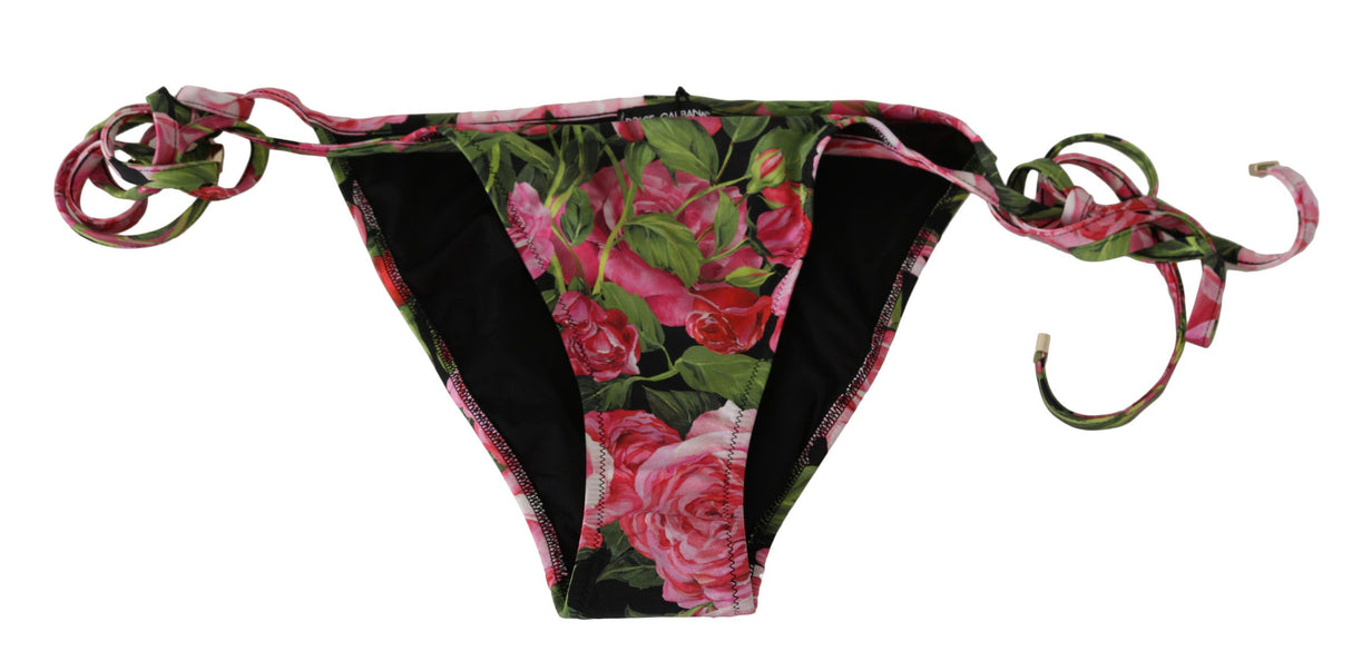 Dolce & Gabbana Elegant Rose Pattern Bikini Bottom