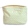 Sminra Makeup Bag Cosmetic bag Preppy Canvas Toiletry Bag for women Cute zipper pouch Organizer Travel accessories (Green pink Floral Large)