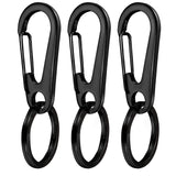 QISVVE Keychain Clip Key RingStainless Steel Small Carabiner Keychain Clip Key Chain Hook Holder Organizer for Car (3Pcs 2.16in Black)