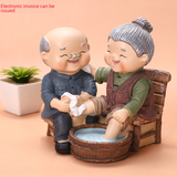 Creative Elderly Couple Figurine for Home Decor Gift