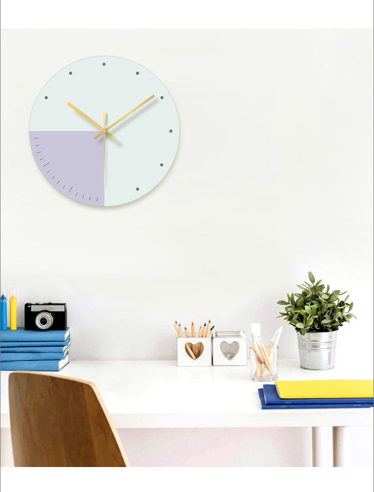 Nordic Silent Creative Glass Wall Clock for Home Decor