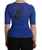 Dolce & Gabbana Elegant Blue Sheer Blouse