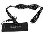 Dolce & Gabbana Black Polka Dots Mens Necktie Papillon 100% Silk Bow Tie