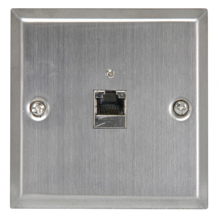 AV:link Wallplate CAT5 Connection Steel 122.297UK