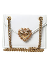 Dolce & Gabbana White DEVOTION Heart Leather Shoulder Women Bag - Women's