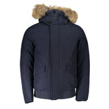 Woolrich Jacket with Removable Fur Navy Blue - Men's