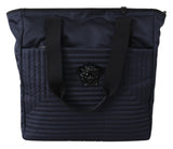 Versace Blue Nylon Tote Bag - Unisex