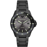 Emporio Armani Black Steel Quartz Watch - Men's