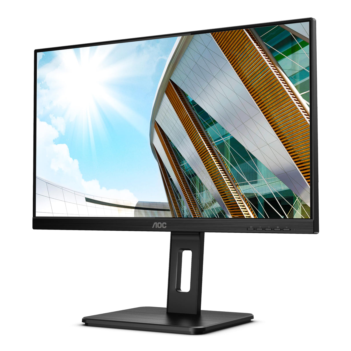 AOC MONITOR 23.8'' Q24P2Q BUSINESS, E, WITH SPEAKERS, IPS WLED QHD 2560X1440, 50M:1, 4MS, 75Hz FLICKER FREE, TILT, PIVOT, SWIVEL, HEIGHT ADJUSTABLE, 4xUSB, VGA, HDMI, DP, WALLMOUNT, 3YW, BLACK