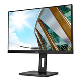 AOC MONITOR 23.8'' Q24P2Q BUSINESS, E, WITH SPEAKERS, IPS WLED QHD 2560X1440, 50M:1, 4MS, 75Hz FLICKER FREE, TILT, PIVOT, SWIVEL, HEIGHT ADJUSTABLE, 4xUSB, VGA, HDMI, DP, WALLMOUNT, 3YW, BLACK