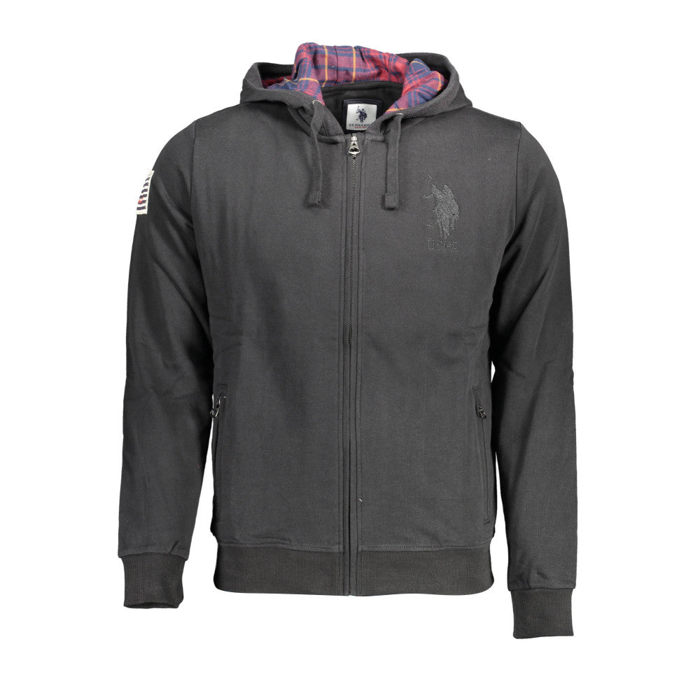 U.S. Polo Sweatshirt with Zip Black - Men's