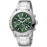 Just Cavalli Silver Watch with Green Dial - Men's