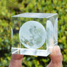 3D Laser Engraved Crystal Moon Model for Home Decor