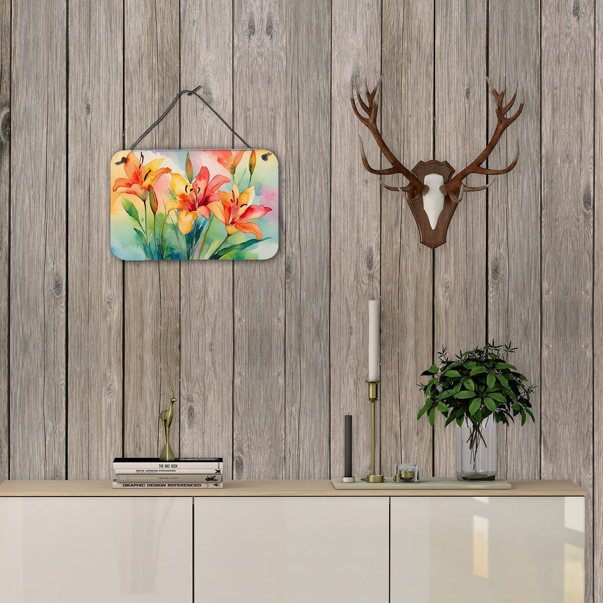 Lilies in Watercolor Wall or Door Hanging Prints