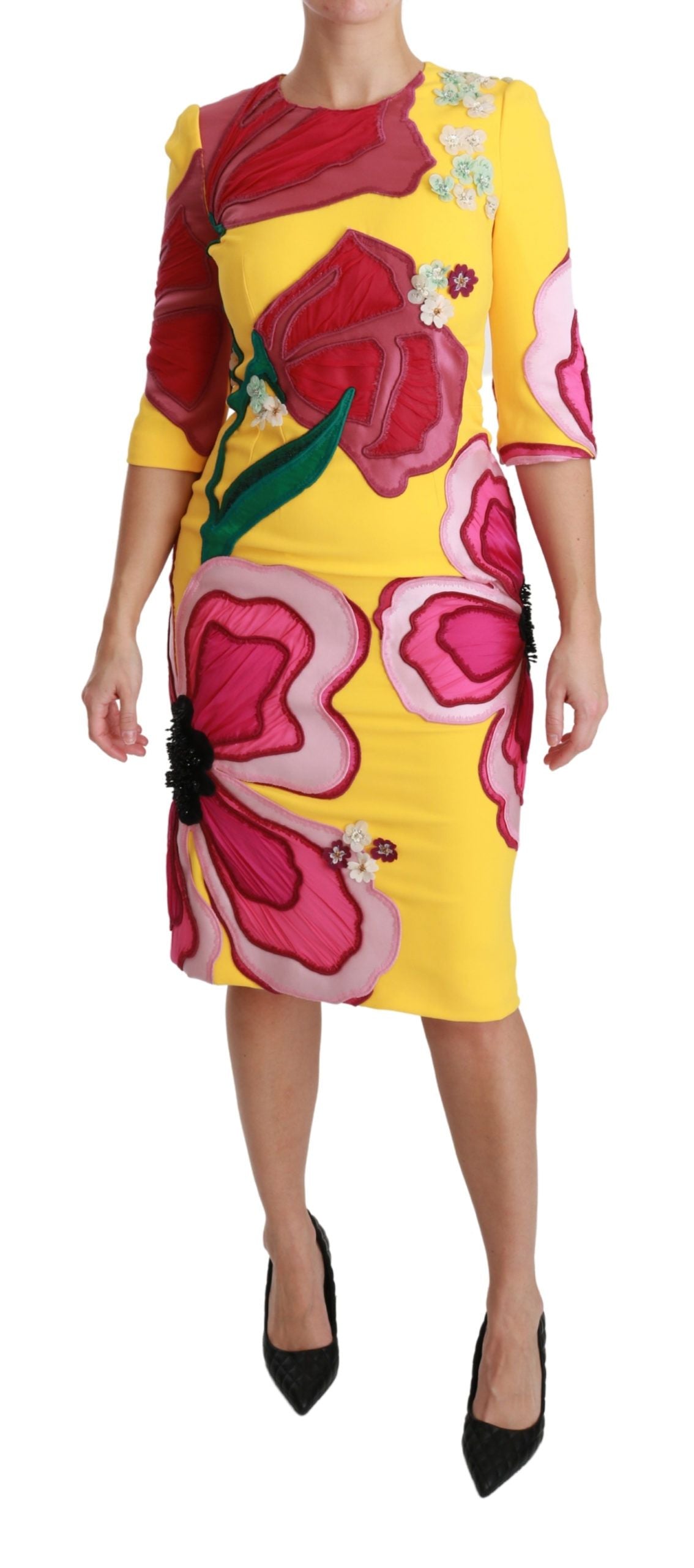 Dolce & Gabbana Sunshine Bloom Sheath Knee-Length Dress