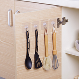 Clear Stainless Steel Self-Adhesive Hooks for Storage