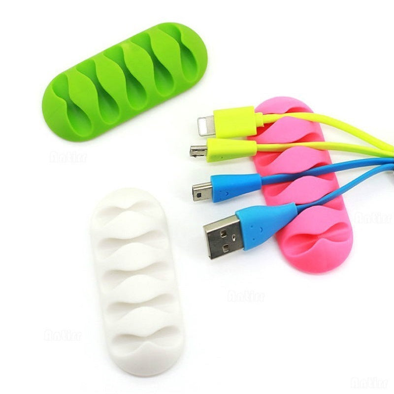5-Port TPR Desktop Cable Organizer Clamp