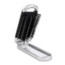 Mini Hair Brush for Women Men and Girls Small Folding Travel Detangling Hairbrush with Purse Mirror Portable Pocket Size Hair Massage Comb Compact Foldable Hair Styling Tool for ThinShortWet Hair