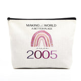 20st Birthday Gifts for Her Makeup Bag 20st Birthday Decorations Boho Rainbow Birthday Gifts from Mom for 20 Year Old Female Women Her Daughter Niece Making The World A Better Place Since 2005