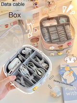 Desktop Organizer Box with Lid for Cables and Accessories
