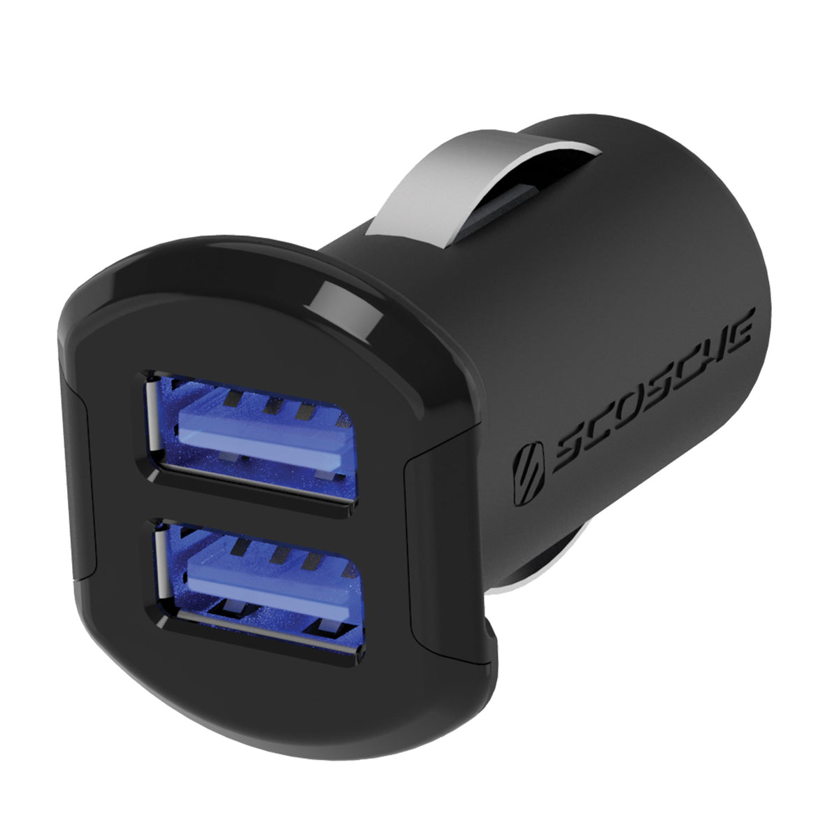 Scosche USBC242M ReVolt Universal Cigarette Lighter Multi Device Compact Dual Port USB Car Charger Fast Charge Two Devices Simultaneously Black