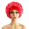 Wide-Brimmed Satin Printed Shower Cap for Beauty