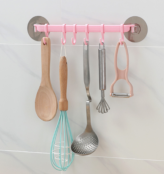 Creative Home Storage Rack with No-Trace Hooks