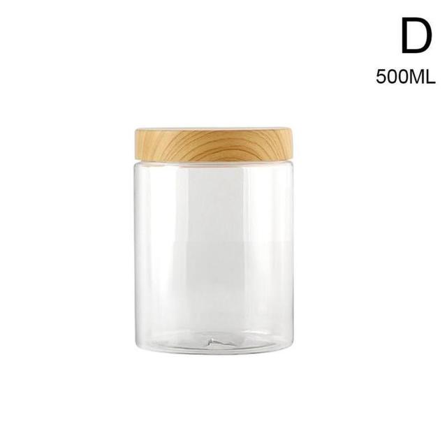 Wood Grain Transparent Storage Jar for Spices & Cereals