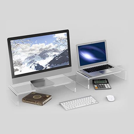 Transparent Acrylic Desk Storage and Notebook Rack