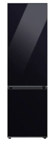 SAMSUNG REFRIGERATOR BESPOKE RB38A, 390L, E, BOTTOM FREEZER, NO FROST, ALL-AROUND COOLING, SPACE MAX, REVERSIBLE DOOR, HxWxD 2.03x0.60x0.66, BLACK GLASS