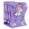 Foldable Bookshelf with Unicorn Design and Storage