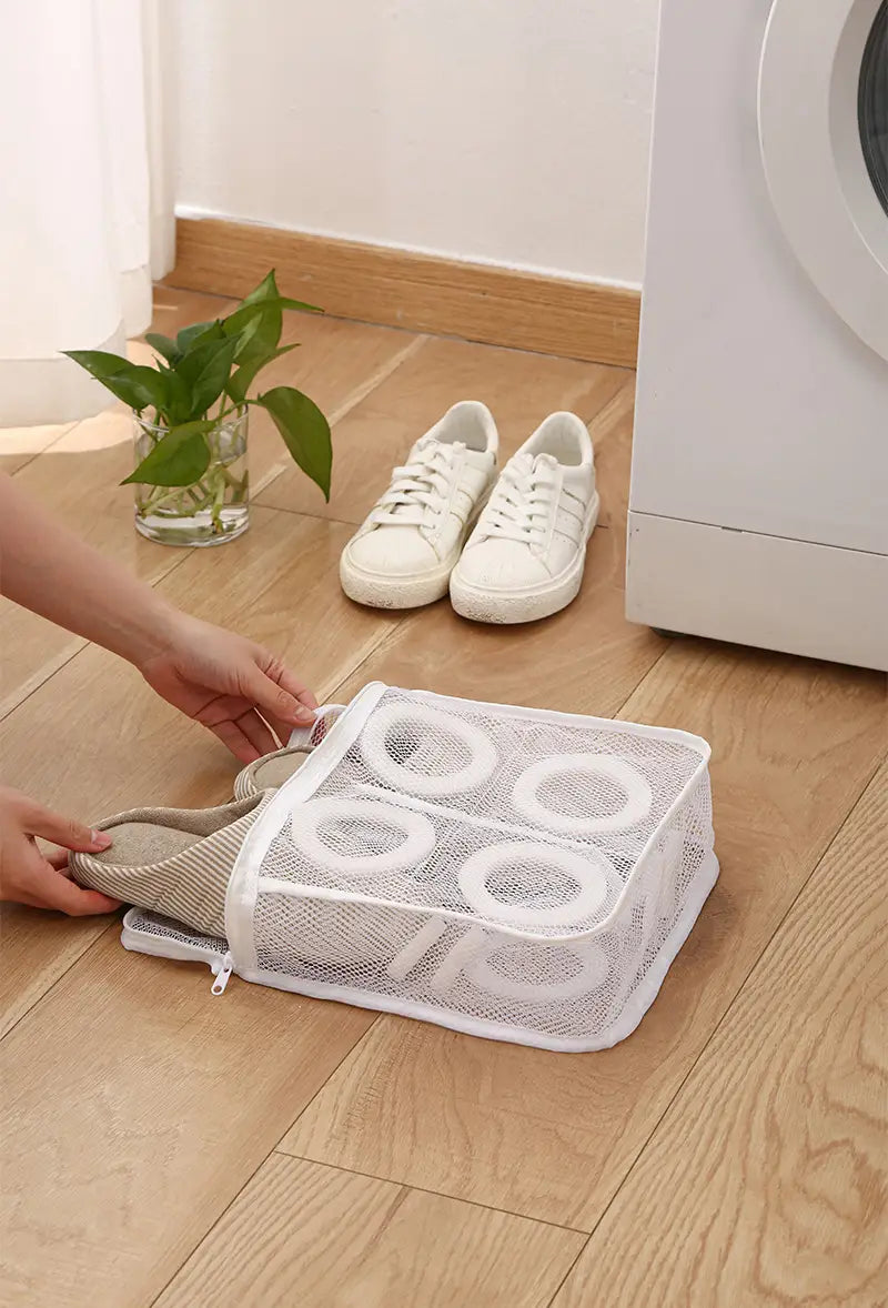 Shoe Laundry Bag with Zipper and Mesh Storage Organizer