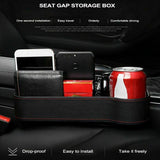 2 PCS Auto Car Seat Gap Catcher Organizer Storage Box Pocket w/ Cup Holder Side