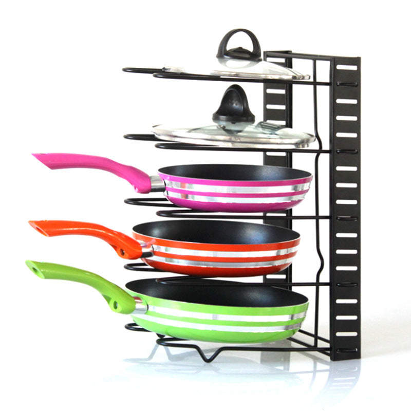 Multi-Layer Kitchen Floor Storage Rack for Pots and Boards