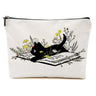 Cat Gifts for Women Book Lovers Gifts Cat Makeup Bag Cat Lover Gifts for Women Cat Owner Wife Cat Mom Gifts Floral Cosmetic Bag Book Gifts Toiletry Bag Christmas Thanksgiving Birthday Gifts