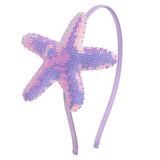 Totelux Starfish Headband Sequins Star Hair Band for Women Girls Hair Accessories Birthday Wedding Party Supplies (Light Purple)