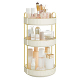 SONGMICS Makeup Organizer 3-Tier Round Rotating Skincare Organizer Countertop Cloud White UJKA011W01