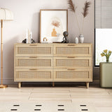 Drawers Rattan Storage Cabinet Rattan Drawer,for Bedroom,Living Room,Natural