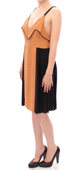 FILOS Silk Bronze & Black Sleeveless Sheath Dress