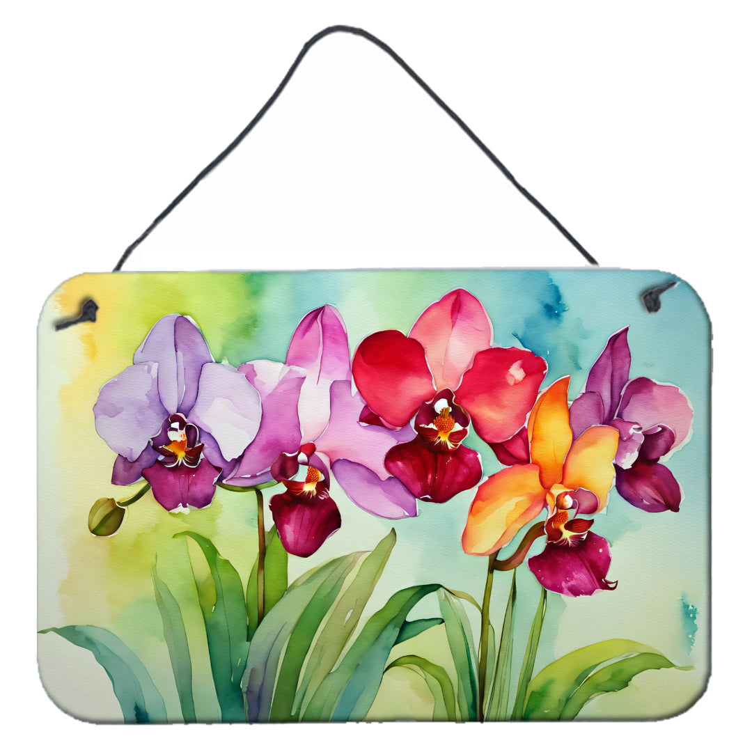 Orchids in Watercolor Wall or Door Hanging Prints