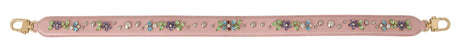 Dolce & Gabbana Stunning Pink Crystal Studded Leather Strap