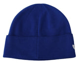 Givenchy Chic Unisex Cobalt Wool Beanie with Logo Detail