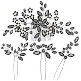 Wedding hair accessories Bridal hair accessories for wedding hair piece Wedding hair piece for brides Bridal headpiece Bride hair accessories wedding Bridal hair comb（Black）